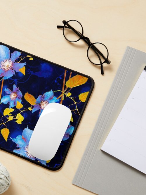 Clematis Mouse Pad | Floral Design | Perfect for Home Office Decor