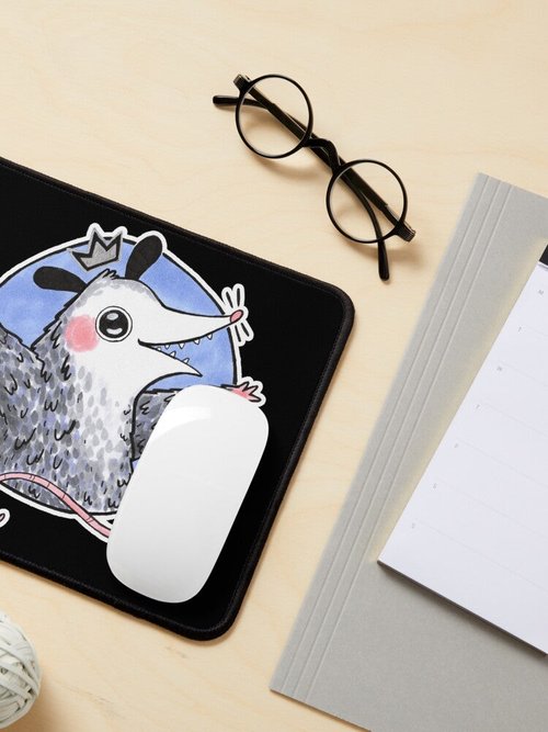 Opossum King Mouse Pad | Eco-Friendly Design | Perfect for Home Office